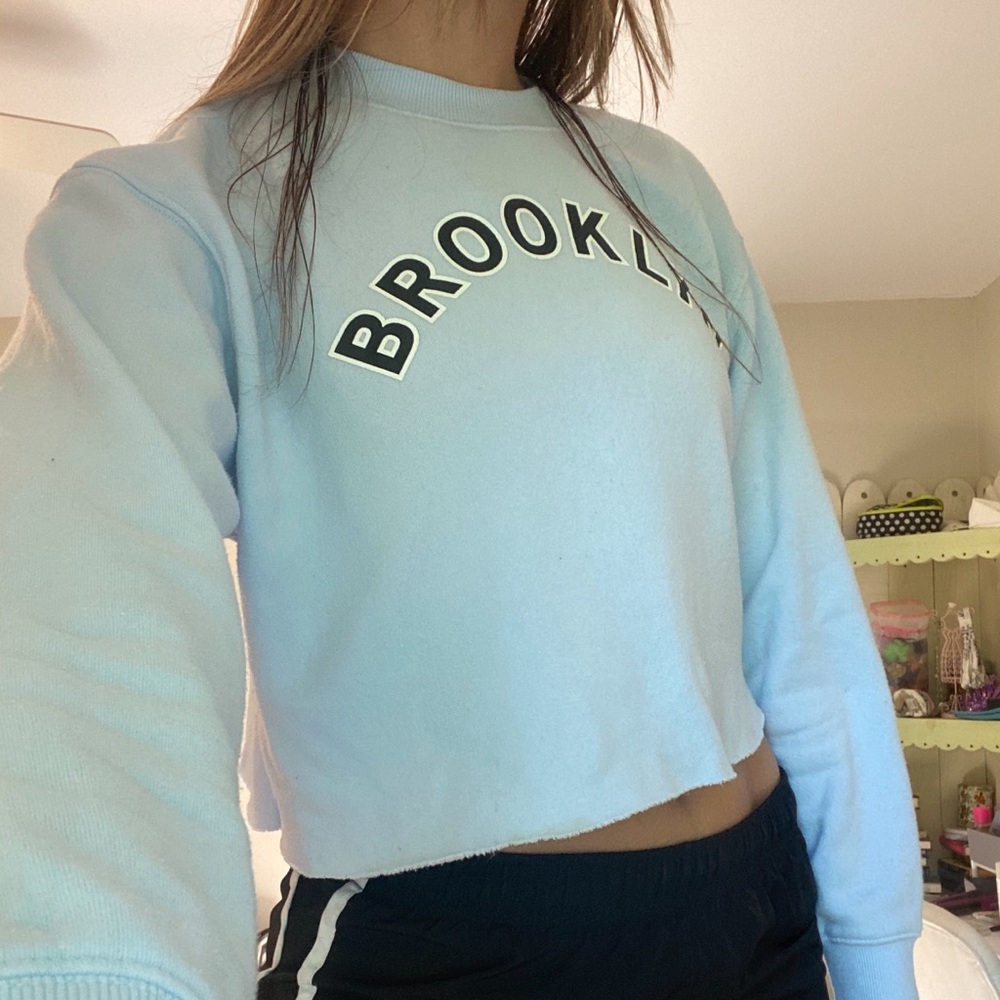 blue brooklyn cropped sweater
